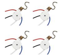 IJSDNVJNDX 4 Uds Interruptor de Luces de Ventilador Techo ZingEar ZE-208S E89885 3 Velocidades 4 Cables Interruptor Ventilador Cadena Tracción, Interruptor de Luces de Ventilador, Bronce