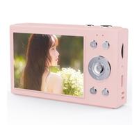 IJSDNVJNDX Cámara Digital CCD 4K de 64 MP, Zoom Digital 16X, WiFi, Pantalla de 2,8 Pulgadas, Tarjeta SD de 64 GB, Color Rosa.