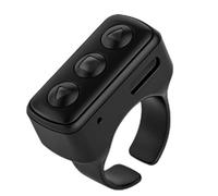 IJSDNVJNDX Control Remoto Inalámbrico Bluetooth con Desplazamiento de Dedo, Anillo de Desplazamiento, Controlador de Grabación de Video, Color Negro