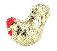 IJSDNVJNDX Figura Decorativa de Bola de Espejo Acrílico Reflectante, Figura de Pollo Bailando para Fiestas de Bodas y Decoraciones de Acción de Gracias B