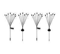 IJSDNVJNDX Paquete de 4 Luces Solares para Jardín, Luces Solares para Exteriores, Luces de Luciérnaga para Patio, Decoración de Caminos, Luces Blancas Cálidas.
