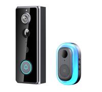 IJSDNVJNDX Timbre Inalámbrico para Exteriores con Timbre, Vista de 180°, Videoportero 2K Sin Suscripción, Wifi Tuya de 2,4 GHz.