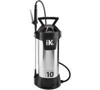 IK INOX 10 Pulverizador Profesional de Acero Inoxidable - Máxima Resistencia a Hidrocarburos y Disolventes - Uso Industrial y Construcción - Válvula de Seguridad y Manómetro - Capacidad Útil 10L