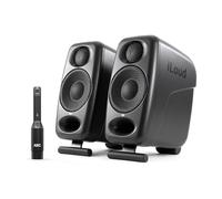 IK Multimedia iLoud Micro Monitor Pro - Par - Monitores de estudio compactos, de 2 vías, biamplificados, altamente portátiles y controlados digitalmente. Incluye micrófono ARC. Color negro.