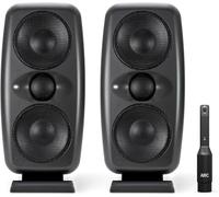 IK Multimedia iLoud MTM MKII - Pareja de monitores de estudio compactos de alta gama de nueva generación con corrección ARC integrada, emulación de altavoz y 100 W. Incluye micrófono ARC. Color negro
