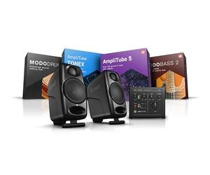 IK Multimedia - Portable Guitar Studio Bundle, Includes a pair of iLoud Micro Monitors, an AXE I/O ONE + downloads of AmpliTube 5 + TONEX + MODO BASS 2 + MODO DRUM 1.5