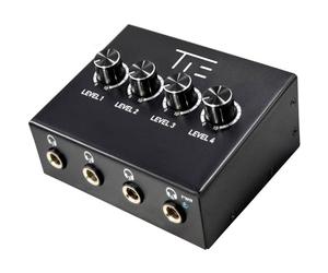 IK Multimedia TIE Studio Headphone Amplifier 4CH, amplificador de auriculares (amplificador de auriculares estéreo de 4 canales, compacto y robusto, control de volumen independiente para cada canal) negro (19-90009)