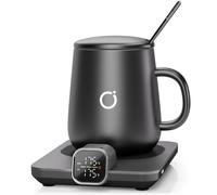 ikago Juego de calentador de tazas y tazas de café con calefacción inteligente, calentador de café con apagado automático, control preciso de temperatura de -17.2 °C, calentador de tazas eléctrico