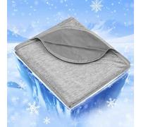 IKALIFE Manta Refrescante para Personas - Manta Fria Verano para Sofa Cama Q-MAX>0.5 Cooling Blanket Enfriamiento Mantas Fresca Verano Sabana Refrescante Refrigerante Gris 200x220 cm