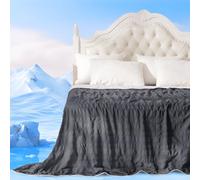 IKALIFE Manta Refrescante para Personas - Manta Fria Verano para Sofa Cama Q-MAX>0.5 Cooling Blanket Sabana Refrescante Enfriamiento Refrigerante Mantas Fresca Verano Gris 200x220 cm