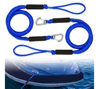 iKALULA 2 Piezas Cuerda de Amarre, Bungee Dock Line Elástico con Gancho, Cuerda de Muelle Doble Trenzada, Accesorios para Barcos Muelle para Barcos, Lanchas a Motor, Kayak, Canoa (Azul)