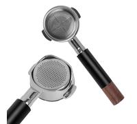 IKAPE Portafiltro Naked sin fondo de 58 mm, color negro, compatible con máquinas E61, Rocket, Sanremo, Slayer, Flair 58, ECM, etc. (cesta de 20 g incluida)