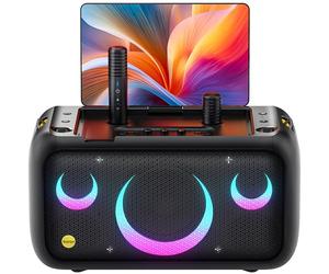 Ikarao - Máquina de karaoke para adultos con pantalla de letras de 13,3 pulgadas, todo en uno con 2 micrófonos inalámbricos (oculto y autocargador), altavoz