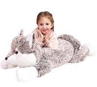 IKASA Lobo Peluche Gigante Juguete Animale,Grande Juguete Suave Jumbo Enorme 78cm Lindo Peluche XXL XL Bonito Kawaii Esponjoso Gordo de Gran Tamaño,Regalos para Niños Niñas Novia (78cm,Marrón)
