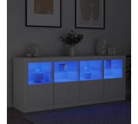 IKAYAA Aparador para Salon Mueble TV con LED 163x37x67 cm Armario para Salón Comedor Moderno Aparador Cocina Blanco Aparador Buffet Moderno Armario Auxiliar Comedor VGF35