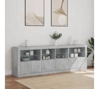 IKAYAA Aparador para Salon Mueble TV con LED 202x37x67 cm Armario para Salón Comedor Moderno Aparador Cocina Gris hormigón Aparador Buffet Moderno Armario Auxiliar Comedor VGF53
