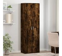 IKAYAA Armario Multiusos 2 Puertas Escobero y de Limpieza, Almacenaje Para Hogar, Madera de Ingeniería, 60x35x180 cm Roble Ahumado