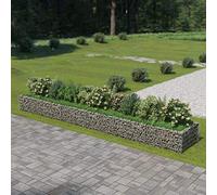 IKAYAA Arriate de Gaviones Jardinera de Gaviones Exterior de Piedra Muro de Gaviones Acero Galvanizado 540 x 90 x 50 cm