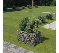 IKAYAA Arriate de Gaviones Jardinera de Gaviones Jardineras Exterior Gaviones de Piedra Muro de Gaviones Acero Galvanizado 90 x 50 x 50 cm