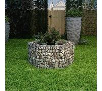 IKAYAA Arriate de Gaviones Jardinera de Gaviones Jardineras Exterior Gaviones de Piedra Muro de Gaviones Acero Galvanizado 100 x 90 x 50 cm