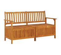 IKAYAA Banco de Jardín de Madera Banco de Exterior con Caja de Almacenaje Baúl almacenaje para Patio Terraza Balcón 148 x 62 x 84 cm Marrón