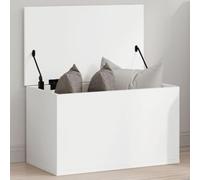 IKAYAA Baúl de Almacenamiento de Madera Baul Almacenaje Interior Baul Juguetes Infantil Taburete para Almacenaje con Tapa para Dormitorio Salón 60x35x39 cm Blanco
