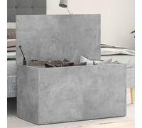 IKAYAA Baúl de Almacenamiento de Madera Baul Almacenaje Interior Baul Juguetes Infantil Taburete para Almacenaje con Tapa para Dormitorio Salón 84 x 42 x 46 cm Gris hormigón