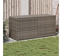 IKAYAA Baúl de Exterior Poliratán, Baúl de Almacenamiento Exterior XXL, Caja de Almacenamiento con Bolsa, Arcón de Almacenaje para Patio Jardín, Gris 120 x 50 x 56 cm