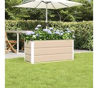 IKAYAA Cama Elevada de Jardín Marfil, Arriate de Altura sin Base, Cuadro para Cultivo,Jardinera Alto de Acero Inoxidable para Cultivo de Flores Plantas Hierbas Huerto Urbano 100 x 40 x 45 cm