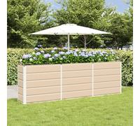 IKAYAA Cama Elevada de Jardín Marfil, Arriate de Altura sin Base, Cuadro para Cultivo,Jardinera Alto de Acero Inoxidable para Cultivo de Flores Plantas Hierbas Huerto Urbano 240 x 40 x 75 cm