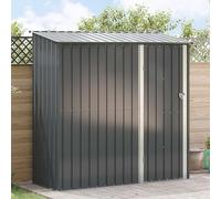 IKAYAA Cobertizo de Jardín Exterior 203 x 85,5 x 200 cm Caseta de Jardín Exterior Metálica Armario Exterior para Almacenamiento de Herramientas para Patio Terraza Antracita