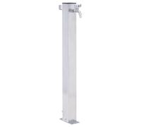 IKAYAA Columna de Agua 60 cm Cuadrada de Jardín Acero Inoxidable Grifo Resistente a Las heladas Fuente Jardín de Pie
