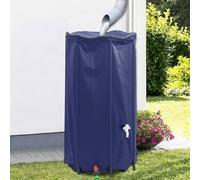 IKAYAA Deposito Agua Lluvia Plegable, Bidón con Grifo, Barril Plegable, Deposito Agua Camper, Fácil Montaje, Recolección Agua Lluvia - 250 litros Azul