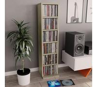 IKAYAA Estantería para CDs 21x20x88 cm Librería con 6 Compartimientos, Estante de pie, Organizador de Almacenamiento de Medios Soporte de Almacenamiento de Discos Roble Sonoma