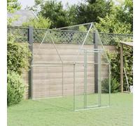 IKAYAA Gallinero para Exterior Grande 200 x 100 x 190 cm Gallinero para Gallinas Pajareras Exterior en Jardin de Acero Galvanizado con Cerradura Plateado