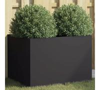 IKAYAA Jardinera Alto de Acero Inoxidable, Macetero Grande Exterior, Maceta Alta Exterior y Terraza, Maceta Grande, Jardinera Alta Acero/Negro 62 x 47 x 46 cm