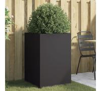 IKAYAA Jardinera Alto de Acero Inoxidable, Macetero Grande Exterior, Maceta Alta Exterior y Terraza, Maceta Grande, Jardinera Alta Acero/Negro 52 x 48 x 75 cm