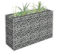 IKAYAA Jardinera de Gaviones Arriate de Gaviones Gaviones de Piedra Muro de Gaviones Acero Galvanizado 90 x 30 x 60 cm