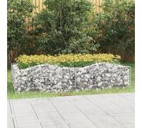 IKAYAA Jardinera De Gaviones Rectangular De Piedra Muro De Gaviones De Acero Galvanizado 200 X 100 X 50 Cm