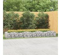 IKAYAA Jardinera de Gaviones Rectangular Gaviones de Piedra Muro de Gaviones Acero Galvanizado 400 x 100 x 50 cm
