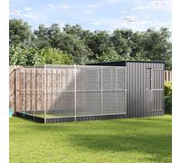 IKAYAA Jaula Grande con Extensión para Pájaros y Aves Exóticas, Voladera de Jardín Exterior en Antracita 497 x 303 x 216 cm