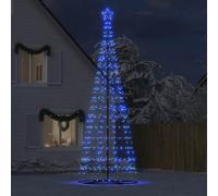 IKAYAA Luces Arbol Navidad con Estrella y Poste de Metal, Arbol de Navidad Led con Luces, Arbol de Navidad 503 cm,1534 LED,Azul, Decoración Navidad Jardín Exterior