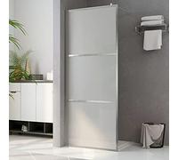 IKAYAA Mampara Ducha Fija Plateado - Mamparas de Ducha Transparentes - Mamparas de Ducha Fija con Vidrio ESG 5 mm - Mampara Fija -100 x 195 cm-Esmerilado