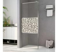 IKAYAA Mampara Ducha Fija Plateado - Mamparas de Ducha Transparentes - Mamparas de Ducha Fija con Vidrio ESG 5 mm - Mampara Fija -115 x 195 cm-Glass and Stone