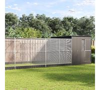 IKAYAA Pajarera Exterior en Jardín con Extensión, Jaula Grande para Aves, Casa para Aves Exóticas Gris Antracita 911 x 303 x 216 cm