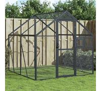 IKAYAA Pajareras Exterior en Jardin, Jaula Grande para Pájaros, Casa para Pájaros, Voladera para Pájaros, Voladera de Jardín para Aves Exóticas 1,79x2x1,85 m Gris Antracita