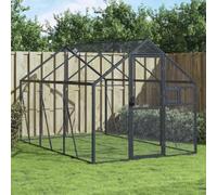 IKAYAA Pajareras Exterior en Jardin, Jaula Grande para Pájaros, Casa para Pájaros, Voladera para Pájaros, Voladera de Jardín para Aves Exóticas 1,79x3x1,85 m Gris Antracita