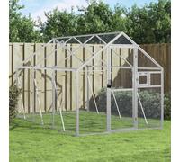 IKAYAA Pajareras Exterior en Jardin, Jaula Grande para Pájaros, Casa para Pájaros, Voladera para Pájaros, Voladera de Jardín para Aves Exóticas 1,79x3x1,85 m Plateado