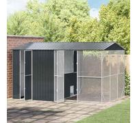 IKAYAA Pajareras Exterior en Jardin, Jaula Grande para Pájaros, Pajarera Metálica de Exterior, Voladera para Pájaros, Voladera de Jardín para Aves Exóticas 310 x 442 x 247 cm Antracita