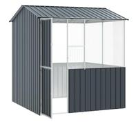 IKAYAA Pajareras Exterior en Jardin, Jaula Grande para Pájaros, Pajarera Metálica de Exterior, Voladera para Pájaros, Voladera de Jardín para Aves Exóticas 209 x 215 x 233 cm Antracita